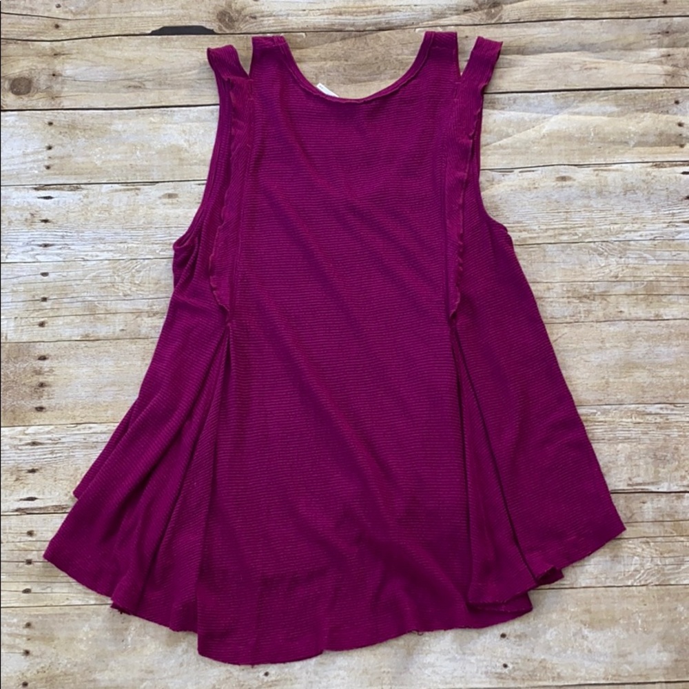 Free People Bondi Magenta Thermal Tank Size Med - Picture 9 of 9